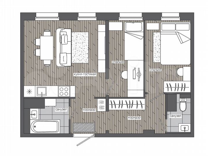 2-к. квартира, 49 м², 11/19 эт.