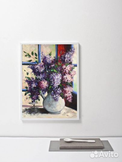 Картина маслом сирень