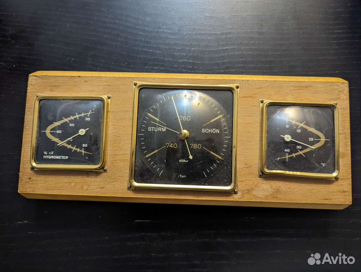 Ficher барометр метеостанция ГДР Германия дерево