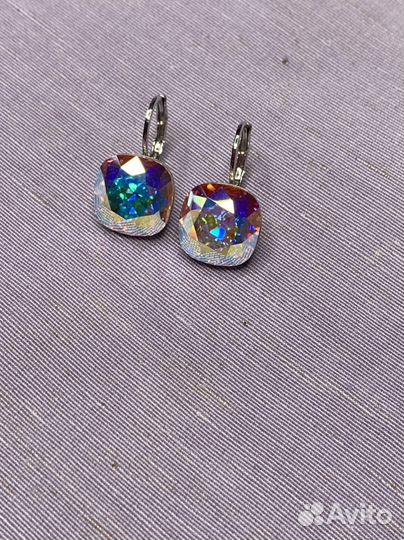 Серьги сваровски Crystal AB