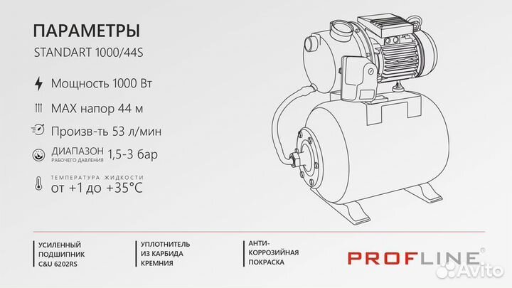 Насосная станция profline standart 1000/44S