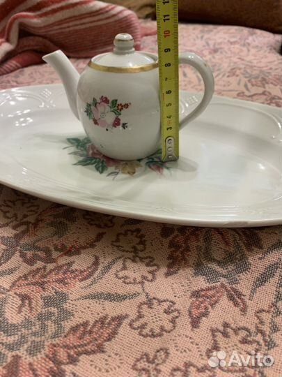 Ситечко для чая, блюдо и заварник