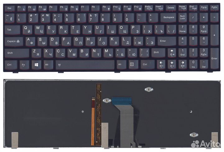 Клавиатура Lenovo Y500, Y500N, Y500NT черная