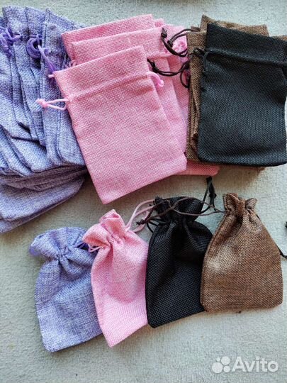 Мешочки подарочные холщовые