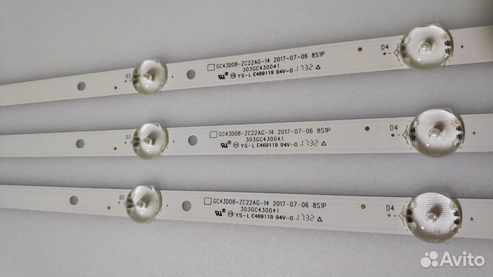 Комплект подсветки Samsung 43 UE43J5202AU