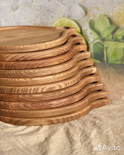 Деревянный поднос для подачи хачапури