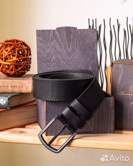 Мужской кожаный ремень ручной работы