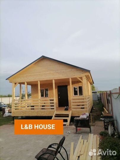 Каркасный дачный домик 8х6