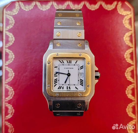 Cartier Santos сталь золото швейцарские часы