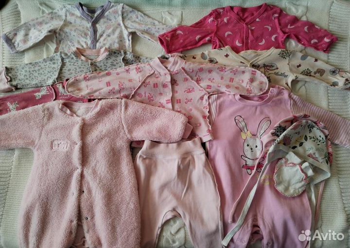 Вещи пакетом для девочки от 0 до 3 месяцев