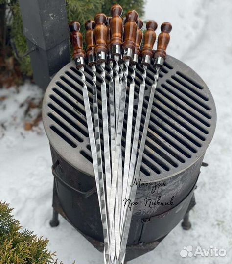 Шампуры. Решётки для барбекю. Мангалы.Печи