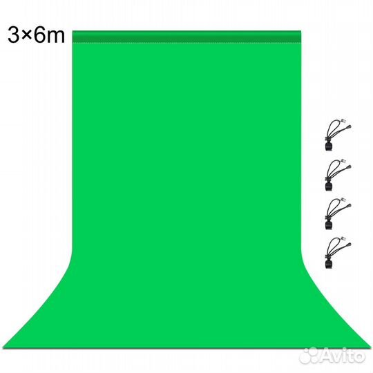 Ткань для фона зелёная-Хромакей, разные размеры от