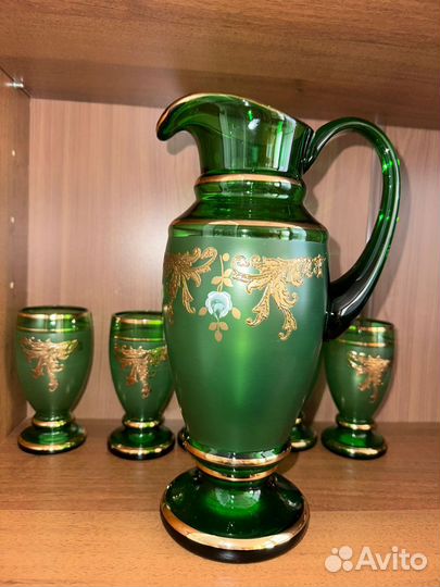 Кувшин со стаканами богемия