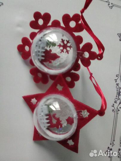 Новый красивый набор новогодних игрушек из фетра