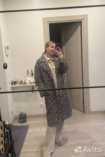 Пальто леопардовое