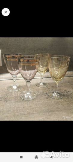 Рюмки фужеры СССР цветное зеленые карамель