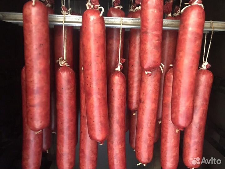 Копчено-варёная колбаса, пельмени из вашего мяса