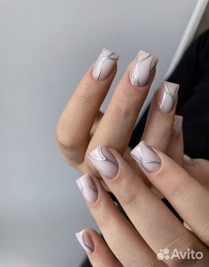 Комбинированный маникюр наращивание крейзи