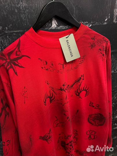 Лонгслив Balenciaga Portal to hell Red