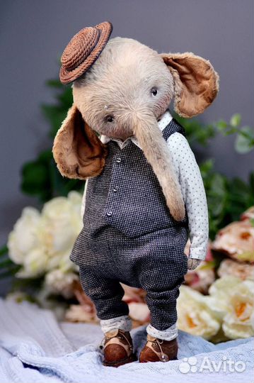 Тедди слон коллекционный ручная работа