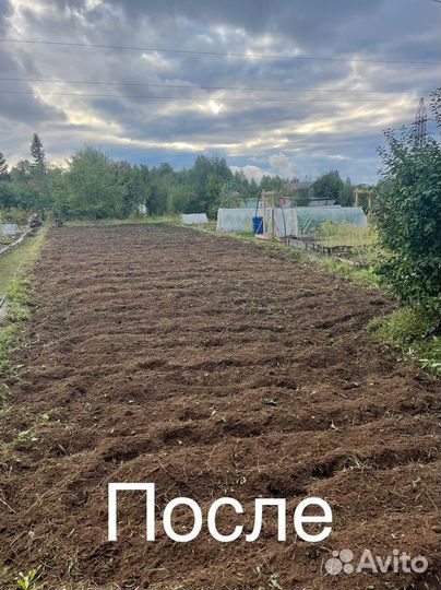 Вспашка земли мотоблоком