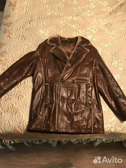 Зимняя кожаная куртка