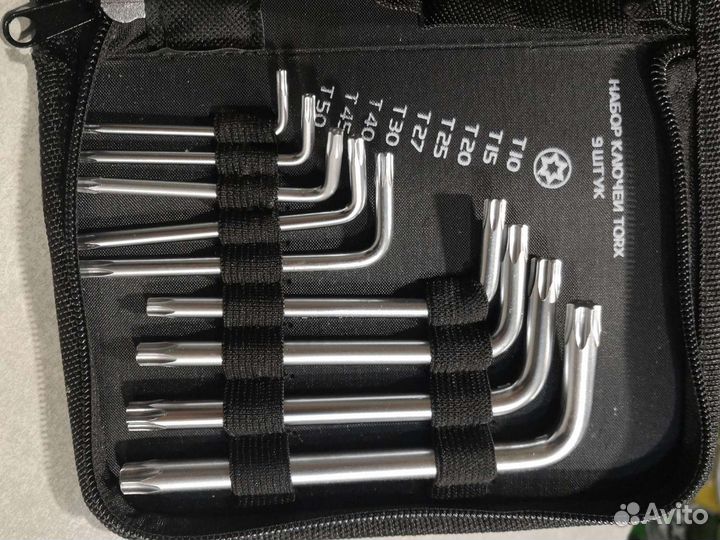 Набор ключей имбусовых г-образных HEX-torx, 18 шт