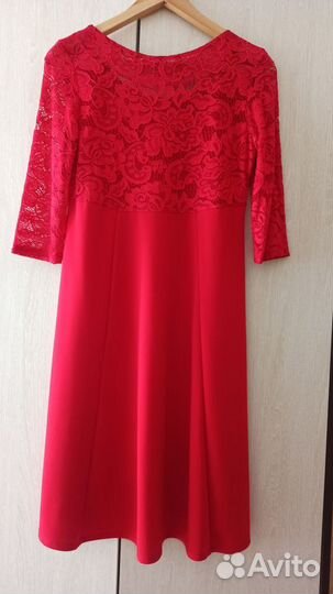 Платье красное, 44 размер