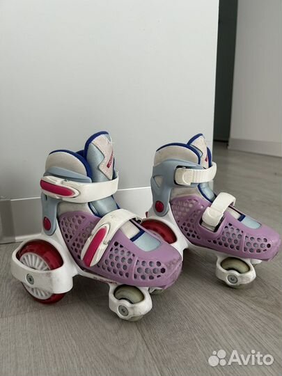 Роликовые коньки детские раздвижные 4 колеса