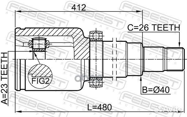 ШРУС внутренний правый 23x40x26 ford focus CB4