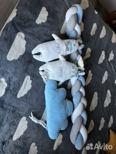 Бортик косичка / облачко / игрушки ручной работы