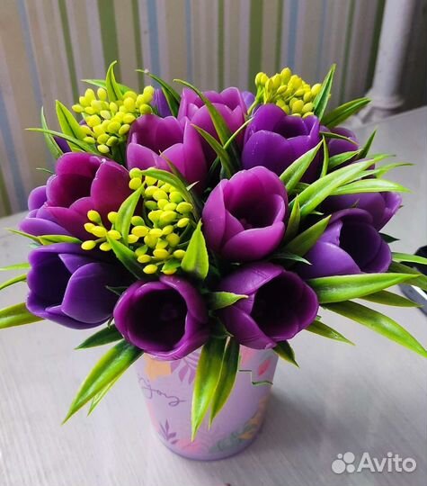 Букет тюльпанов из мыла ручной работы