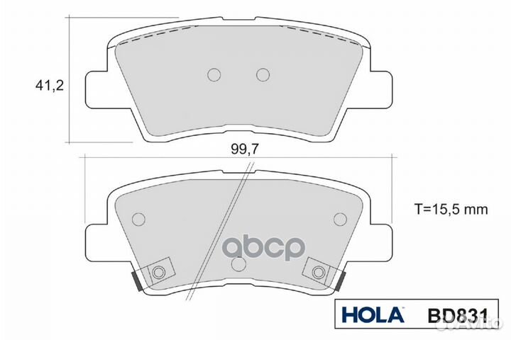 Тормозные колодки дисковые BD831 hola