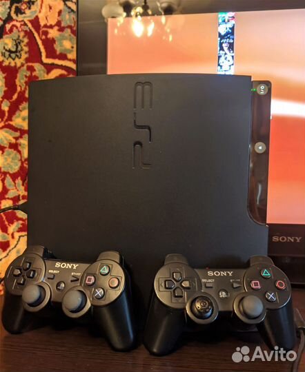 Sony PlayStation 3 Slim, 320 GB, 35 игр, 2 джоя