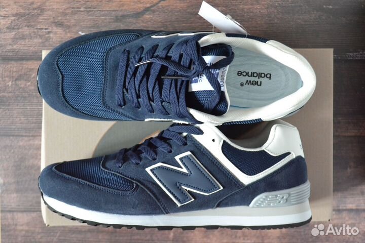 New balance 574 новые мужские синии