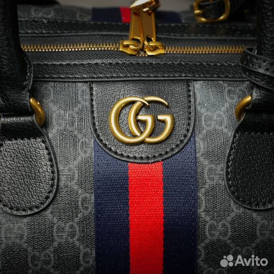 Дорожная сумка gucci натуральная кожа