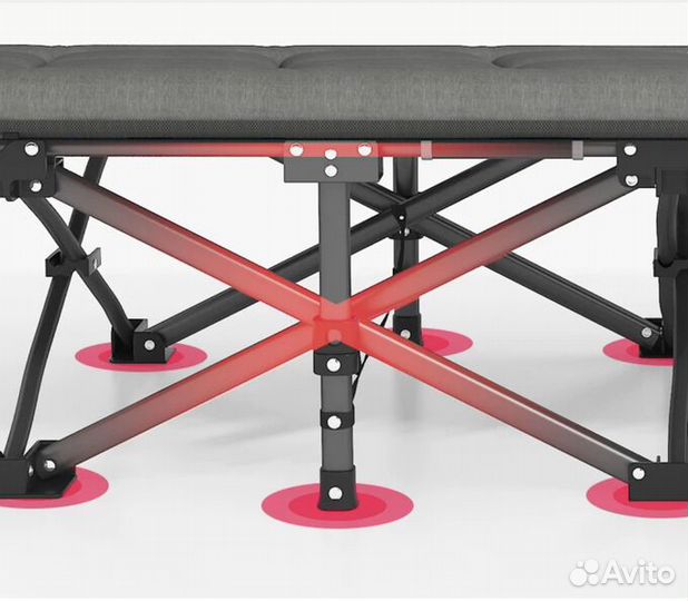 Раскладушка мягкая 190х70 см (до 200 кг) 2шт