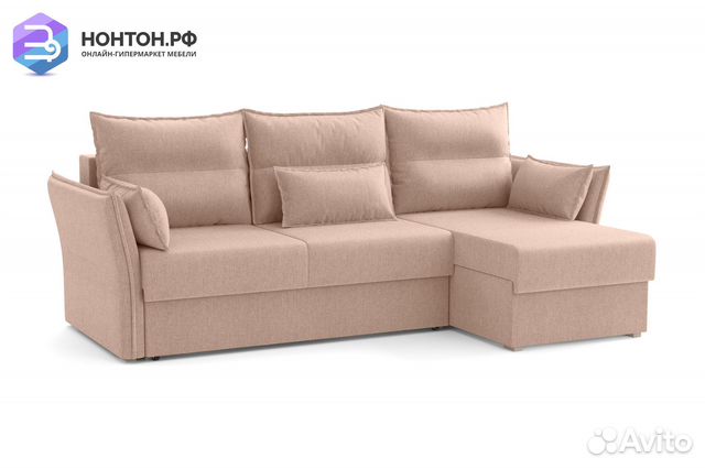 Диван угловой еврокнижка Бруклин бежевый