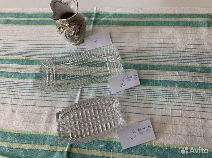 Хрустальные пепельницы и ваза (керамика) СССР