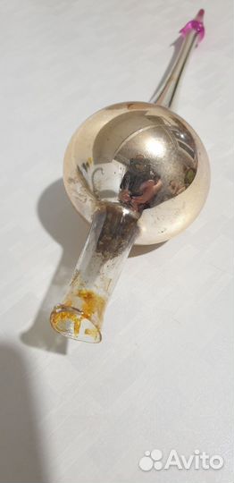 Ёлочная игрушка СССР.Шпиль-ракета.Стеклянная