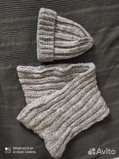 Комплект шапка и снуд женский