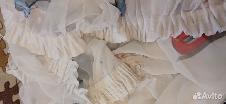 Шторы и тюль в детскую, очень широкие и высокие