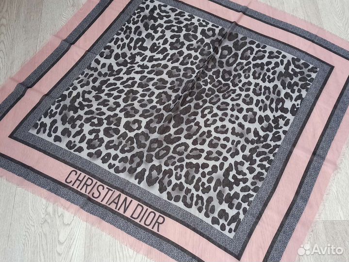 Платок Батист Christian Dior розовый с серым 2 цв