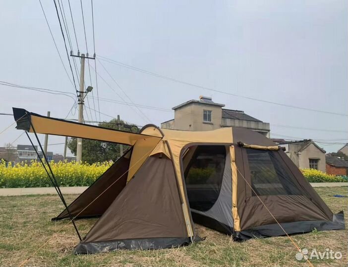 Туристическая палатка с тентом-навесом 2 слойная
