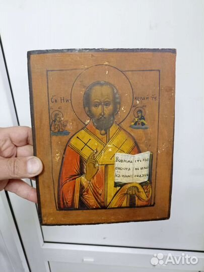 Икона старинная.Николай Чудотворец