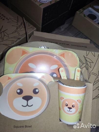 Набор детской бамбуковой посуды для кормления