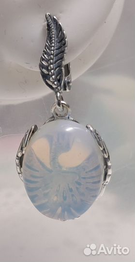 Серьги и кольцо 17 лунный камень серебрение