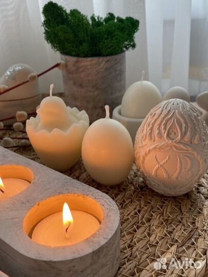 Пасхальный декор, свечи. Ручная работа