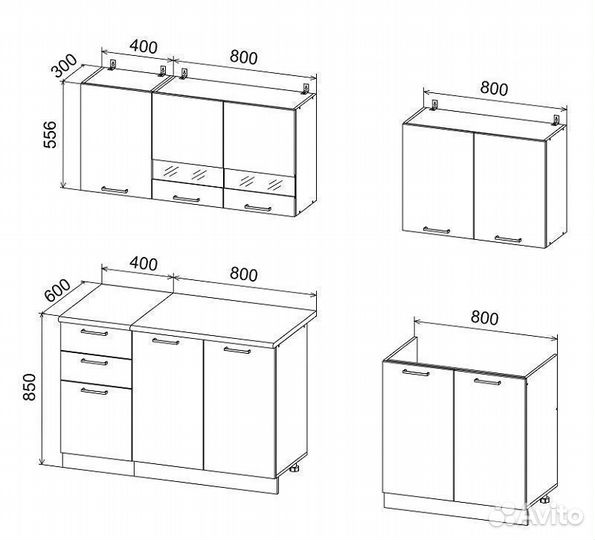 Кухонный гарнитур 2 метра новый быстрая доставка