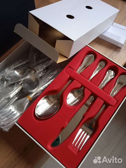 Новый набор столовых предметов24шт. Нержав. сталь